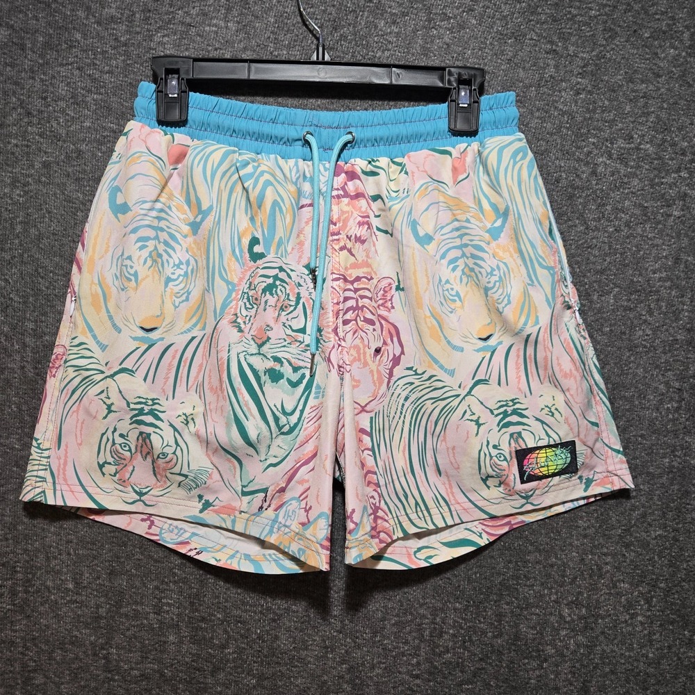 Slunks Tiger Trunks Retro 80s Shorts Pickleball Swim Shorts Size S Mens